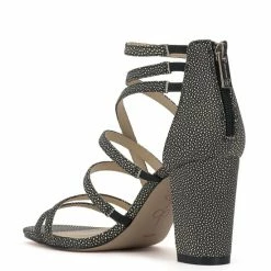 Outlet ⭐ Jessica Simpson Stassey Embossed Strappy Block Heel 👗 Dress 🩴 Sandals Black/white 🛒 -Jessica Simpson shop unnamed file 1000