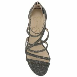 Outlet ⭐ Jessica Simpson Stassey Embossed Strappy Block Heel 👗 Dress 🩴 Sandals Black/white 🛒 -Jessica Simpson shop unnamed file 1002