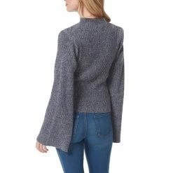 Outlet 🌟 Jessica Simpson Tacoma Mock Neck Cut Out Long Bell Sleeve Spacedye Sweater Mocha Mousse 🤩 -Jessica Simpson shop unnamed file 1017