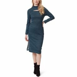 New 🧨 Jessica Simpson Tacoma Mock Neck Cut Out Long Sleeve Spacedye Midi 👗 Dress Stargazer ⭐ -Jessica Simpson shop unnamed file 1029