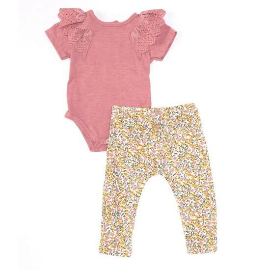 Top 10 ๐งจ Jessica Simpson Baby ๐ง Girls Newborn-9 Months Eyelet-Sleeve Bodysuit & Printed Pant Set Mauve ๐ 3 Top 10 ๐งจ Jessica Simpson Baby ๐ง Girls Newborn-9 Months Eyelet-Sleeve Bodysuit & Printed Pant Set Mauve ๐
