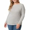 Best deal ⌛ Jessica Simpson Plus Size Giana Long Sleeve Asymmetric Bateau Neck Hacci Top Alloy ⭐ -Jessica Simpson shop unnamed file 1051
