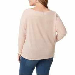 Best deal ⌛ Jessica Simpson Plus Size Giana Long Sleeve Asymmetric Bateau Neck Hacci Top Alloy ⭐ -Jessica Simpson shop unnamed file 1055