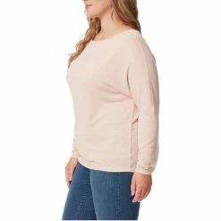 Best deal ⌛ Jessica Simpson Plus Size Giana Long Sleeve Asymmetric Bateau Neck Hacci Top Alloy ⭐ -Jessica Simpson shop unnamed file 1056