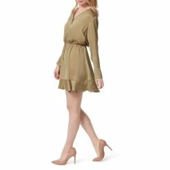 Deals 🥰 Jessica Simpson Shiloh V-Neck Long Sleeve Waist Tie Button Down 👗 Dress Bloom Field - Golden Rod 🎉 -Jessica Simpson shop unnamed file 1070
