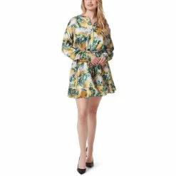Deals 🥰 Jessica Simpson Shiloh V-Neck Long Sleeve Waist Tie Button Down 👗 Dress Bloom Field - Golden Rod 🎉 -Jessica Simpson shop unnamed file 1071