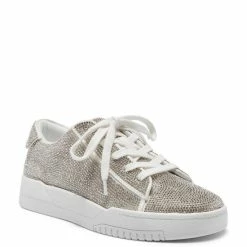 Deals 🎁 Jessica Simpson Silesta Rhinestone Lace-Up 👟 Sneakers White ⭐