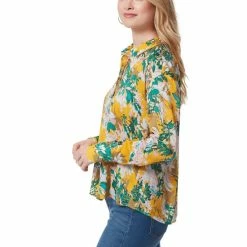 Best Pirce ❤️ Jessica Simpson Bodie Long Sleeve Collared Floral Button Front Top Bloom Field- Golden Rod 🔔 -Jessica Simpson shop unnamed file 1150