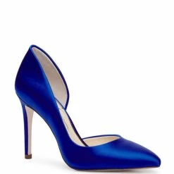 New ⭐ Jessica Simpson Prizma Satin Pointed Toe Pumps Ultramarine 😀
