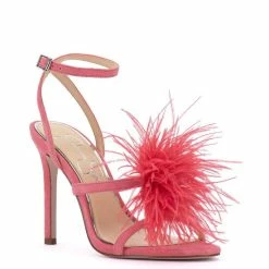 Top 10 👏 Jessica Simpson Jenevya Feather Suede Ankle Strap 👗 Dress 🩴 Sandals Sweet Coral 🎉 -Jessica Simpson shop unnamed file 125