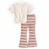New 🔔 Jessica Simpson Little 👧 Girls 4-6X Flare Legging Set Stone 🧨