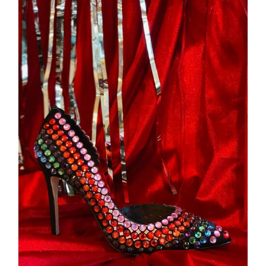 Budget ❤️ Jessica Simpson Preppi Rainbow Rhinestone Embellished D'Orsay Pumps 😉 9 Budget ❤️ Jessica Simpson Preppi Rainbow Rhinestone Embellished D'Orsay Pumps 😉 - Image 7