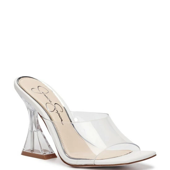 Best deal 👍 Jessica Simpson Sanaa Clear Square Toe Flared Heel 👗 Dress 🩴 Sandals Clear/white 😍 3 Best deal 👍 Jessica Simpson Sanaa Clear Square Toe Flared Heel 👗 Dress 🩴 Sandals Clear/white 😍