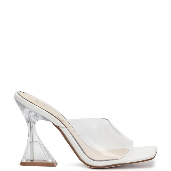 Best deal 👍 Jessica Simpson Sanaa Clear Square Toe Flared Heel 👗 Dress 🩴 Sandals Clear/white 😍 4 Best deal 👍 Jessica Simpson Sanaa Clear Square Toe Flared Heel 👗 Dress 🩴 Sandals Clear/white 😍 - Image 2