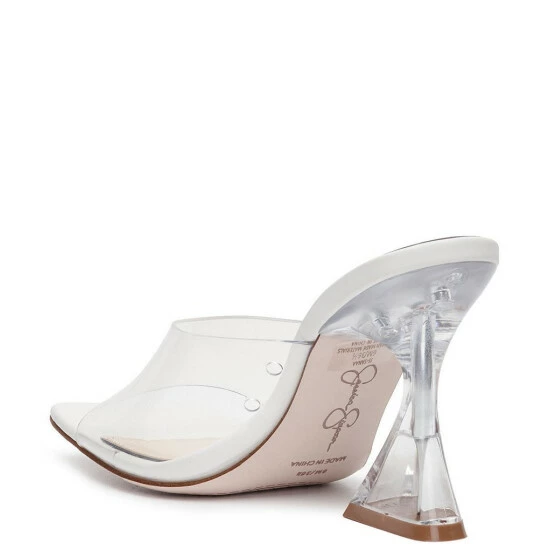 Best deal 👍 Jessica Simpson Sanaa Clear Square Toe Flared Heel 👗 Dress 🩴 Sandals Clear/white 😍 6 Best deal 👍 Jessica Simpson Sanaa Clear Square Toe Flared Heel 👗 Dress 🩴 Sandals Clear/white 😍 - Image 4