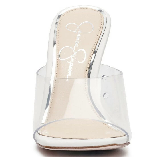 Best deal 👍 Jessica Simpson Sanaa Clear Square Toe Flared Heel 👗 Dress 🩴 Sandals Clear/white 😍 7 Best deal 👍 Jessica Simpson Sanaa Clear Square Toe Flared Heel 👗 Dress 🩴 Sandals Clear/white 😍 - Image 5