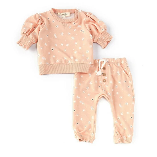 Buy โจ Jessica Simpson Baby ๐ง Girls Newborn-24 Months Puff-Sleeve Printed Top & Matching Pant Set Pink ๐ฅ 4 Buy โจ Jessica Simpson Baby ๐ง Girls Newborn-24 Months Puff-Sleeve Printed Top & Matching Pant Set Pink ๐ฅ - Image 2