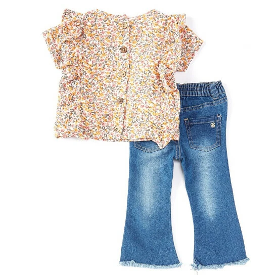 Coupon 🔥 Jessica Simpson Baby 👧 Girls 12-24 Months Short-Sleeve Ditsy-Floral-Printed Tee & Flare Leg 👖 Jeans Set Multi ⌛ 4 Coupon 🔥 Jessica Simpson Baby 👧 Girls 12-24 Months Short-Sleeve Ditsy-Floral-Printed Tee & Flare Leg 👖 Jeans Set Multi ⌛ - Image 2