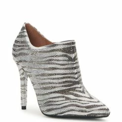 Brand new 🧨 Jessica Simpson Luela2 Zebra Rhinestone Stiletto Shooties White/black 😍