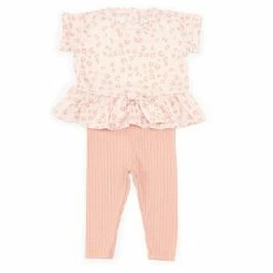 Wholesale 😉 Jessica Simpson Baby 👧 Girls Newborn-24 Months Dolman-Sleeve Leopard-Printed Drop-Waist Tee & Solid Leggings Set ✔️