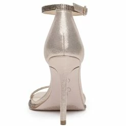 Cheapest 🎉 Jessica Simpson Ostey Shimmer Fabric Rhinestone Ankle Strap 👗 Dress 🩴 Sandals Champagne 💯 -Jessica Simpson shop unnamed file 1382