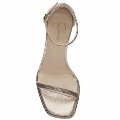 Cheapest 🎉 Jessica Simpson Ostey Shimmer Fabric Rhinestone Ankle Strap 👗 Dress 🩴 Sandals Champagne 💯 -Jessica Simpson shop unnamed file 1385