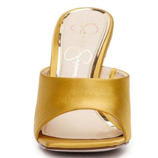 New ✔️ Jessica Simpson Sanaa Satin Square Toe Flared Heel 👗 Dress 🩴 Sandals Satin Brass 😀 7 New ✔️ Jessica Simpson Sanaa Satin Square Toe Flared Heel 👗 Dress 🩴 Sandals Satin Brass 😀 - Image 5
