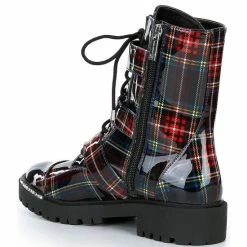 Cheap 😀 Jessica Simpson Kirlah Rhinestone Buckle Detail Plaid Chunky Lug Sole Combat 🥾 Boots Blue Plaid 🔥 -Jessica Simpson shop unnamed file 1396