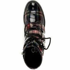 Cheap 😀 Jessica Simpson Kirlah Rhinestone Buckle Detail Plaid Chunky Lug Sole Combat 🥾 Boots Blue Plaid 🔥 -Jessica Simpson shop unnamed file 1399