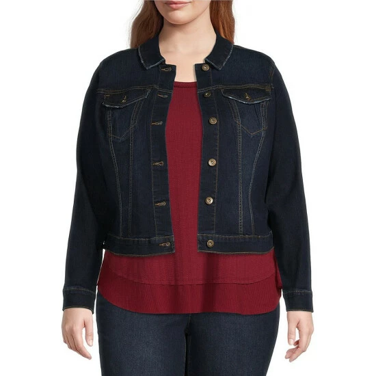 Brand new ๐ฅ Jessica Simpson Plus Size Classic Pixie Long Sleeve Point Collar Denim Jacket Sevy ๐ฏ 3 Brand new ๐ฅ Jessica Simpson Plus Size Classic Pixie Long Sleeve Point Collar Denim Jacket Sevy ๐ฏ