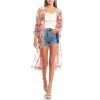 Hot Sale ✨ Jessica Simpson Blakely Floral Print Sheer Kimono ☀️ Summer Bloom Cabaret 🛒