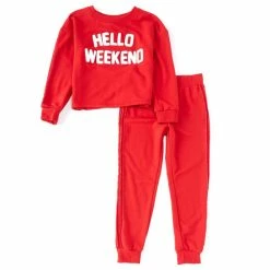 Hot Sale 🎁 Jessica Simpson Big 👧 Girls 7-16 Sweatshirt & Jogger Two-Piece Matching Set Charcoal Heather Dot ⭐ -Jessica Simpson shop unnamed file 147