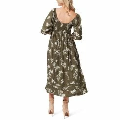 Deals 🛒 Jessica Simpson Simona Floral Printed 3/4-Sleeve 👗 Dress Floral Fawn 🥰 -Jessica Simpson shop unnamed file 1507
