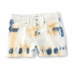 Outlet 🔔 Jessica Simpson Big 👧 Girls 7-16 Tie-Dye Denim Button Front Shorts ⌛