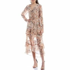 Wholesale ❤️ Jessica Simpson Harmony Long Sleeve Floral Smocked Ruffle Maxi 👗 Dress Wild Paisley 😀 -Jessica Simpson shop unnamed file 1522