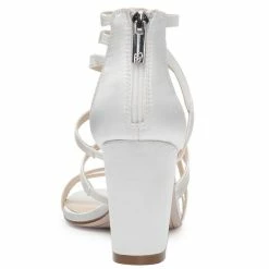 Best deal 😀 Jessica Simpson Bridal Collection Stassey Satin Strappy 👗 Dress 🩴 Sandals White 🛒 -Jessica Simpson shop unnamed file 1526