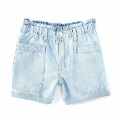 Coupon 🔔 Jessica Simpson Big 👧 Girls 7-16 Patch Pocket Paperbag Shorts Sea Salt 🛒
