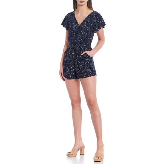 Best deal ๐ฅฐ Jessica Simpson Ilona Flutter Sleeve Printed V-Neck Flounce Romper Feathered Spots/black Iris ๐ 3 Best deal ๐ฅฐ Jessica Simpson Ilona Flutter Sleeve Printed V-Neck Flounce Romper Feathered Spots/black Iris ๐