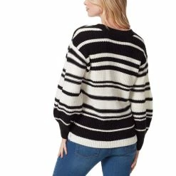 Cheap 🔥 Jessica Simpson Elmira V-Neck Long Balloon Sleeve Stripe Sweater Infinity Stripe 🌟 -Jessica Simpson shop unnamed file 1628