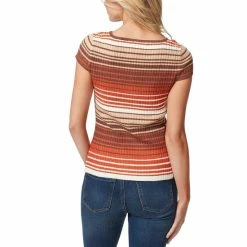 Best Pirce 😀 Jessica Simpson Fiona Short Sleeve Square Neck Striped Top Rosebud Stripe ❤️ -Jessica Simpson shop unnamed file 1655