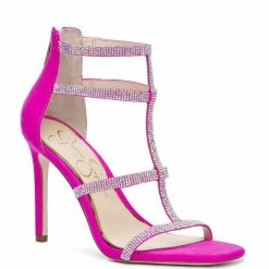 Best reviews of 😉 Jessica Simpson Oliana Rhinestone Faux Suede Stiletto Caged 👗 Dress 🩴 Sandals Brightest Pink 👍