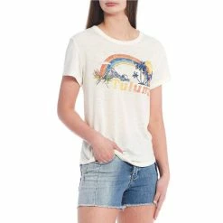 New 🛒 Jessica Simpson Harlow Tulum Pocket Graphic Tee Tulum/gardenia 👍