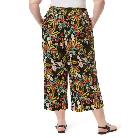 Coupon ๐ Jessica Simpson Plus Size Wide Leg High Rise Floral Print Pull-On Gaucho Crop Pants Island Wildflower ๐ 4 Coupon ๐ Jessica Simpson Plus Size Wide Leg High Rise Floral Print Pull-On Gaucho Crop Pants Island Wildflower ๐ - Image 2