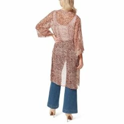 Best Sale ❤️ Jessica Simpson Tina 3/4 Sleeve Printed Open Front Kimono Vibrant Bouquet ⭐ -Jessica Simpson shop unnamed file 1696