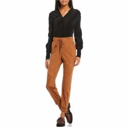 Cheapest ⌛ Jessica Simpson Aida Faux Suede Jogger Pants Caramel Cafe 🔔 -Jessica Simpson shop unnamed file 1700