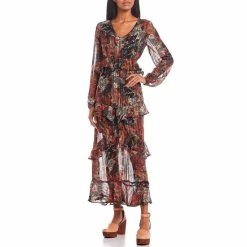 Buy ✨ Jessica Simpson Bianca Long Sleeve Waist Cutout Floral Print Maxi 👗 Dress Autumn Memories 🛒 -Jessica Simpson shop unnamed file 1704