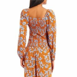 Flash Sale 🧨 Jessica Simpson Coordinating Daniela Floral Long Sleeve Smocked Top Mini Amazon ⭐ -Jessica Simpson shop unnamed file 1716