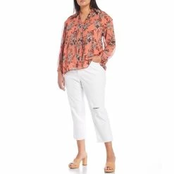 Hot Sale ❤️ Jessica Simpson Plus Size Spotlight Crop High Rise Straight Leg Destructed Stretch Denim 👖 Jeans White 🌟 -Jessica Simpson shop unnamed file 1734