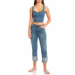 Top 10 🛒 Jessica Simpson Clara Sleeveless Denim Bustier Top Overcast 🧨 -Jessica Simpson shop unnamed file 1756