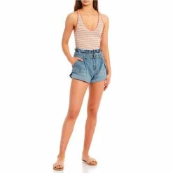 Budget 😉 Jessica Simpson Wander Belted High Rise Denim Shorts Real Life 👏 -Jessica Simpson shop unnamed file 1784